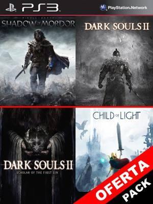 4 Juegos en 1 Middle earth Shadow of Mordor Legion Edition Mas Dark Souls II Mas DARK SOULS II Scholar of the First Sin Mas Child of Light