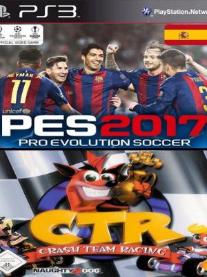 2 en 1 Pro Evolution Soccer 2017 mas Crash Team Racing (CTR)