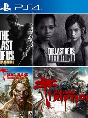 4 JUEGOS EN 1 THE LAST OF US mas THE LAST OF US LEFT BEHIND mas DEAD ISLAND DEFINITIVE EDITION mas DEAD ISLAND RIPTIDE DEFINITIVE EDITION PS4