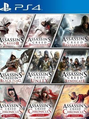 9 JUEGOS EN 1 ASSASSIN`S CREED COLECCIONISTAS PS4