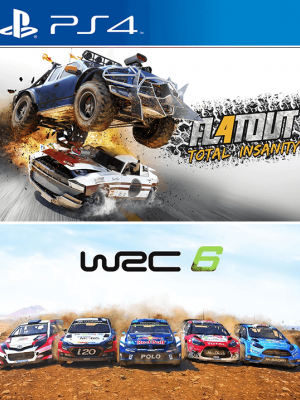 2 JUEGOS EN 1 FlatOut 4 Total Insanity mas WRC 6 FIA World Rally Championship PS4