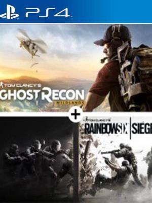 2 JUEGOS EN 1 Tom Clancys Ghost Recon Wildlands mas Rainbow Six Siege PS4