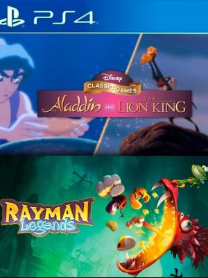 2 JUEGOS EN 1 ALADDIN Y EL REY LEON JUEGOS CLÁSICOS MAS RAYMAN LEGENDS PS4