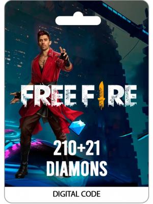 FREE FIRE: 210 DIAMANTES + 21 BONUS DIAMANTES