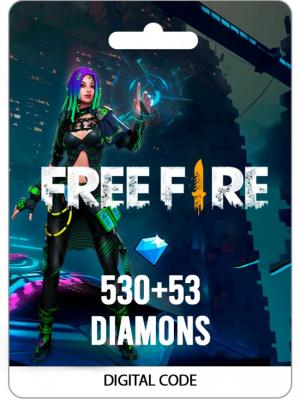 FREE FIRE: 530 DIAMANTES + 53 BONUS DIAMANTES