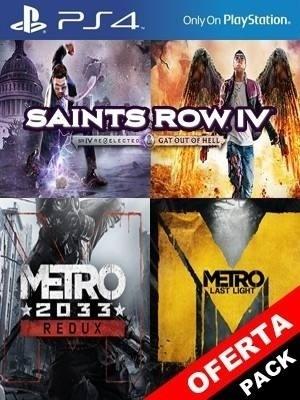 Saints Row IV Re Elected y Saints Row Gat Out Of Hell Mas Metro 2033 y Metro Last Light PS4